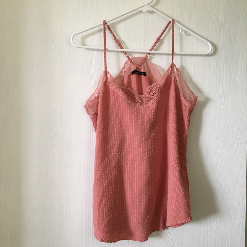 Annabelle dusty rose mauve lace camisole. Size S.